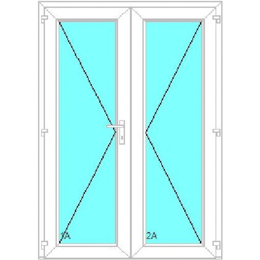 Comfort üveges kétszárnyú befelé nyíló bejárati ajtó